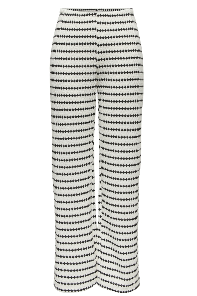 ONLEVA STRIPE WIDE LEG PANT JRS 15348629 CLOUD DANCER/BLACK